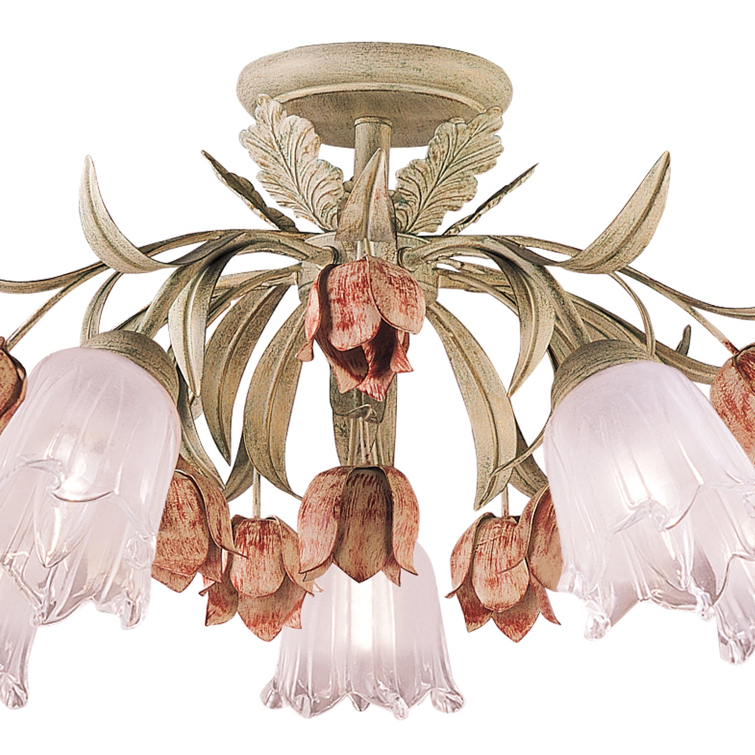 Crystorama - 4800-SR - Five Light Semi Flush Mount - Southport - Sage Rose