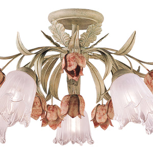 Crystorama - 4800-SR - Five Light Semi Flush Mount - Southport - Sage Rose