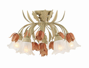 Crystorama - 4800-SR - Five Light Semi Flush Mount - Southport - Sage Rose