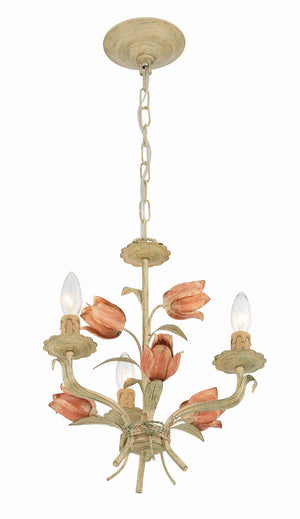 Crystorama - 4803-SR - Three Light Mini Chandelier - Southport - Sage Rose