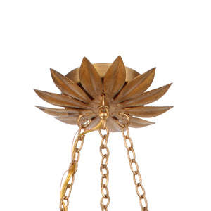 Crystorama - 517-GA - Six Light Chandelier - Broche - Antique Gold