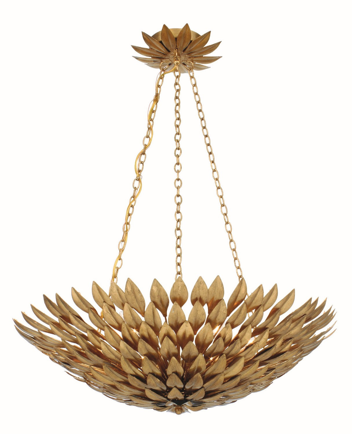 Crystorama - 517-GA - Six Light Chandelier - Broche - Antique Gold