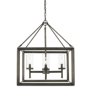 Golden - 2073-4 GMT - Four Light Chandelier - Smyth - Gunmetal Bronze