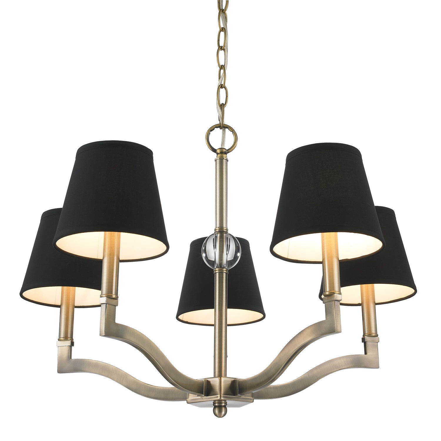 Golden - 3500-5 AB-GRM - Five Light Chandelier - Waverly AB - Aged Brass