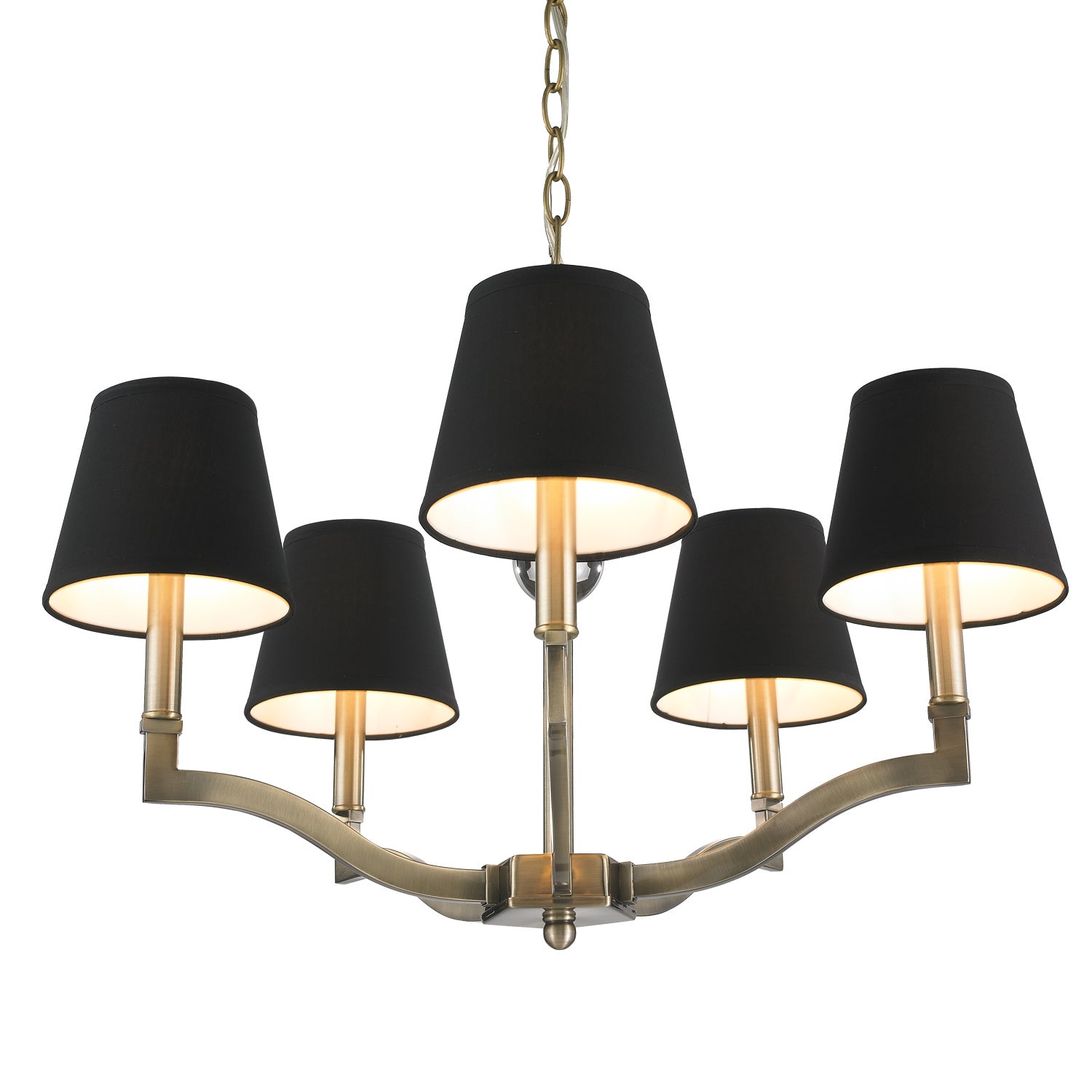 Golden - 3500-5 AB-GRM - Five Light Chandelier - Waverly AB - Aged Brass