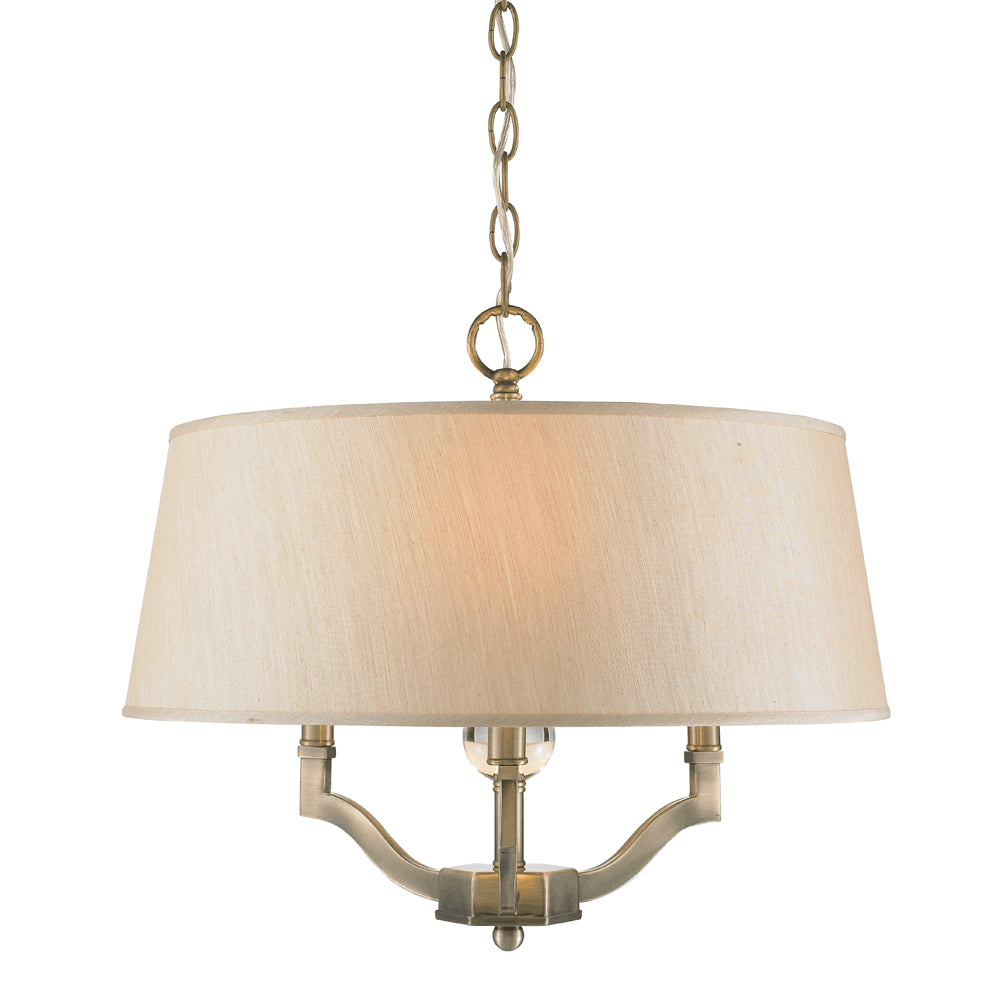 Golden - 3500-SF AB-PMT - Three Light Semi-Flush Mount - Waverly AB - Aged Brass