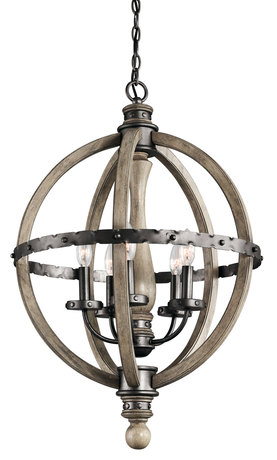 Kichler - 43324DAG - Five Light Chandelier - Evan - Distressed Antique Gray