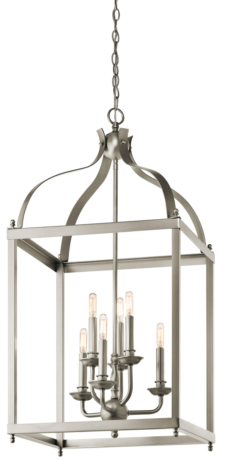 Kichler - 42568NI - Six Light Foyer Chandelier - Larkin - Brushed Nickel