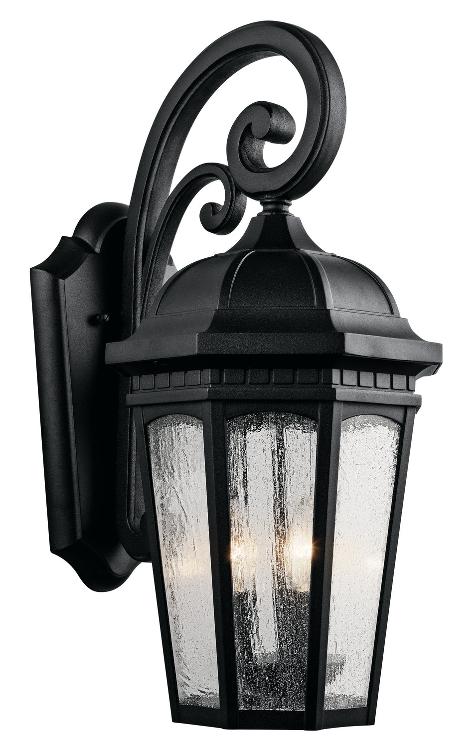 Kichler - 9034BKT - Three Light Outdoor Wall Mount - Courtyard - Textured Black