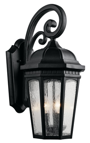 Kichler - 9034BKT - Three Light Outdoor Wall Mount - Courtyard - Textured Black