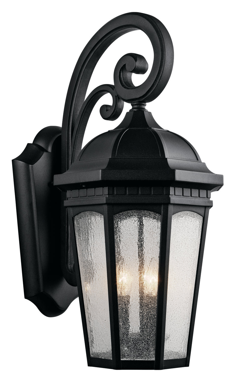 Kichler - 9035BKT - Three Light Outdoor Wall Mount - Courtyard - Textured Black