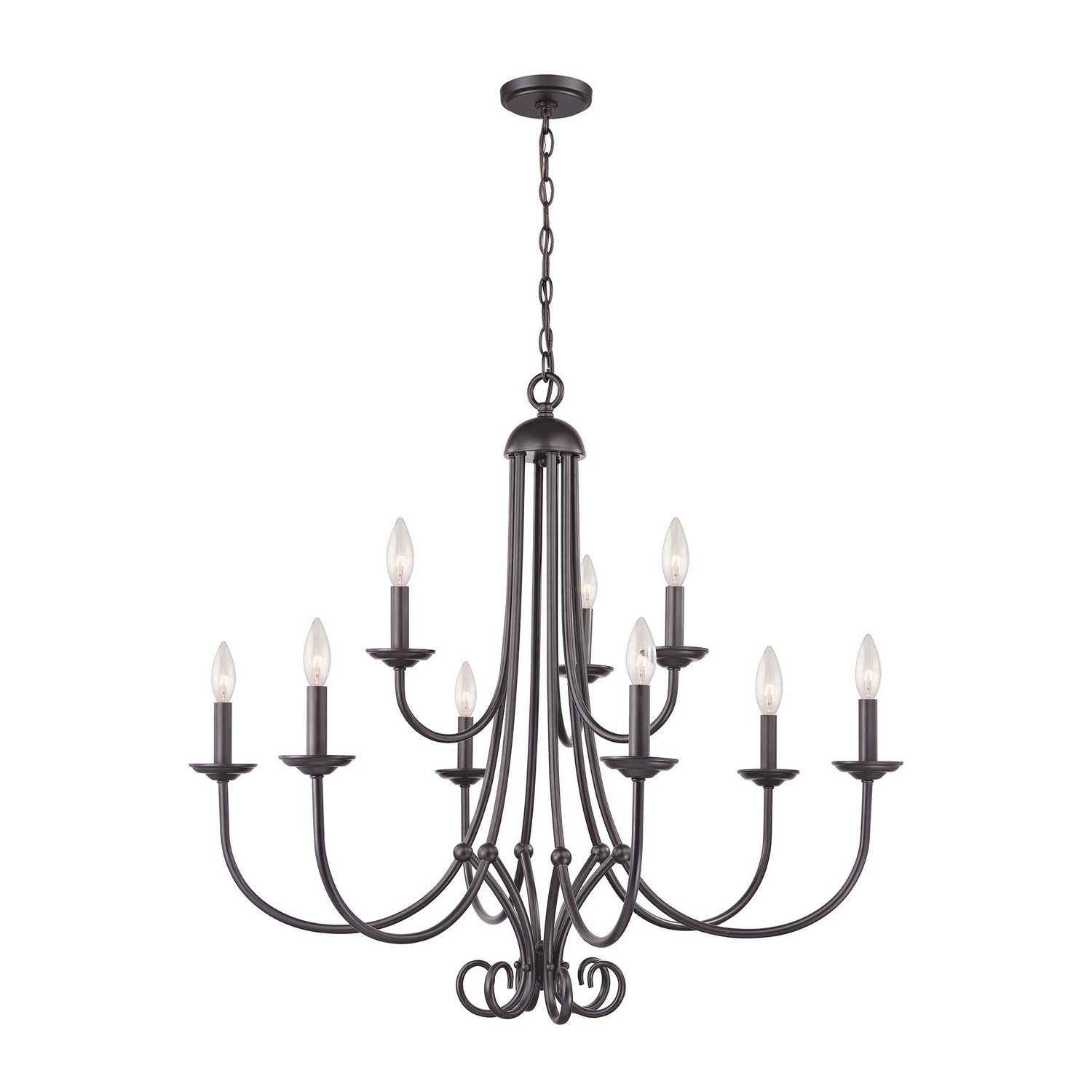 ELK Home - 1509CH/10 - Nine Light Chandelier - Williamsport - Oil Rubbed Bronze