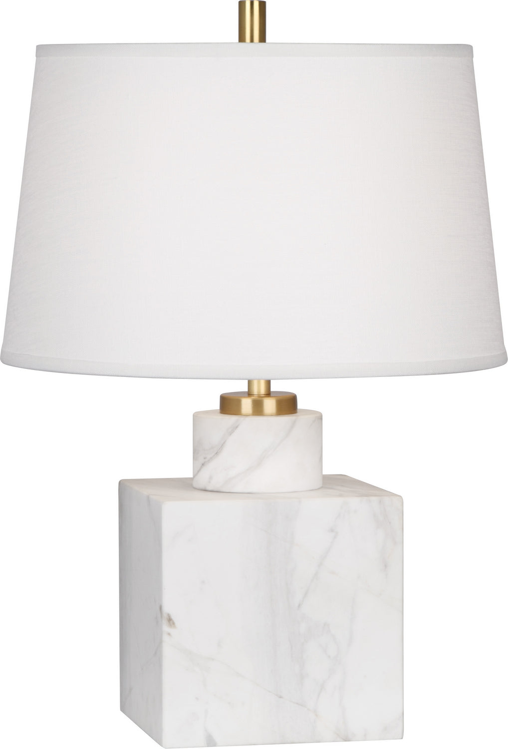 Robert Abbey - 795 - One Light Accent Lamp - Jonathan Adler Canaan - Carrara Marble Base w/Antique Brass