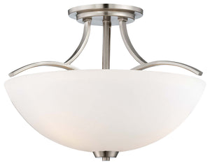 Minka-Lavery - 4962-84 - Three Light Semi Flush Mount - Overland Park - Brushed Nickel