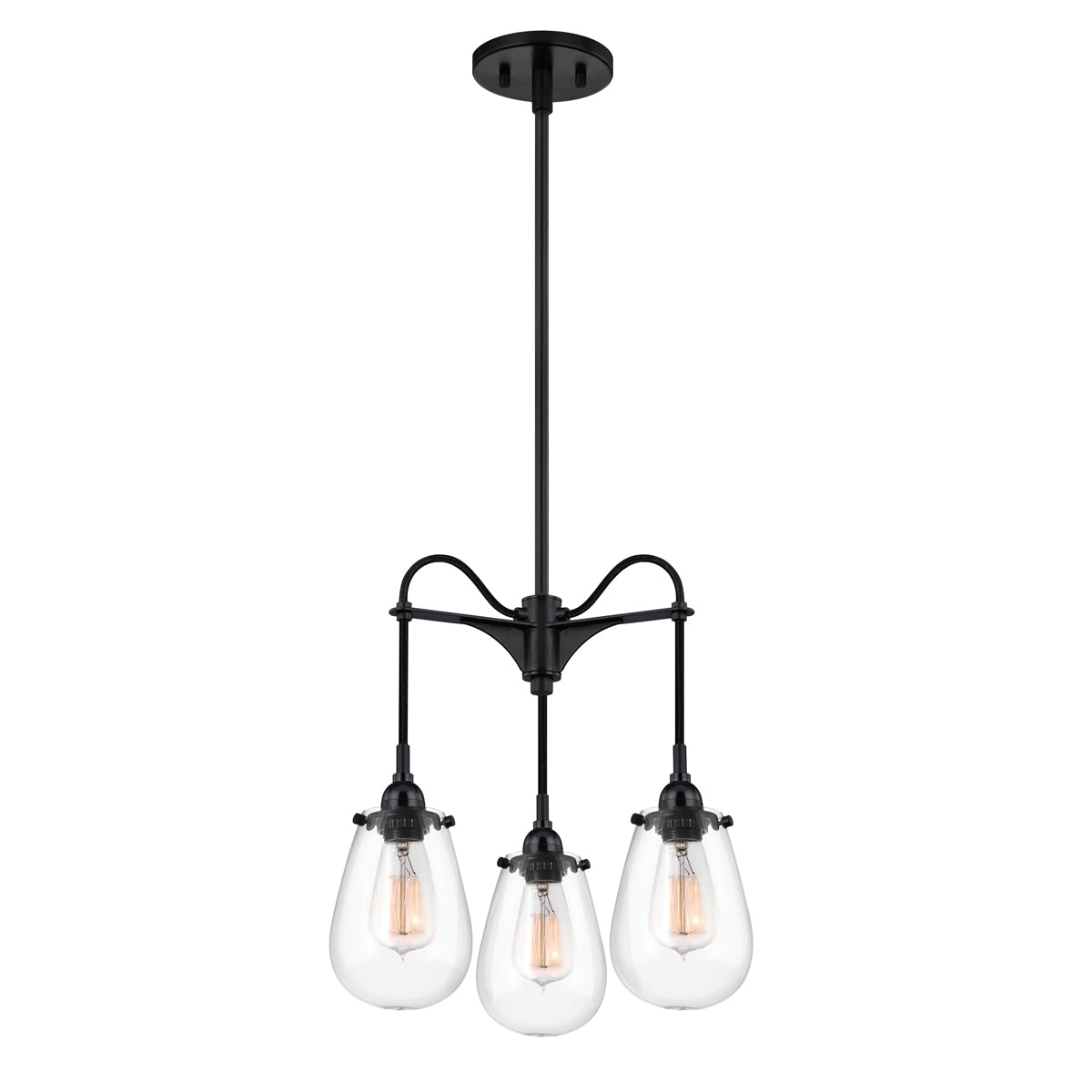 Sonneman - 4294.25 - Three Light Pendant - Chelsea - Satin Black