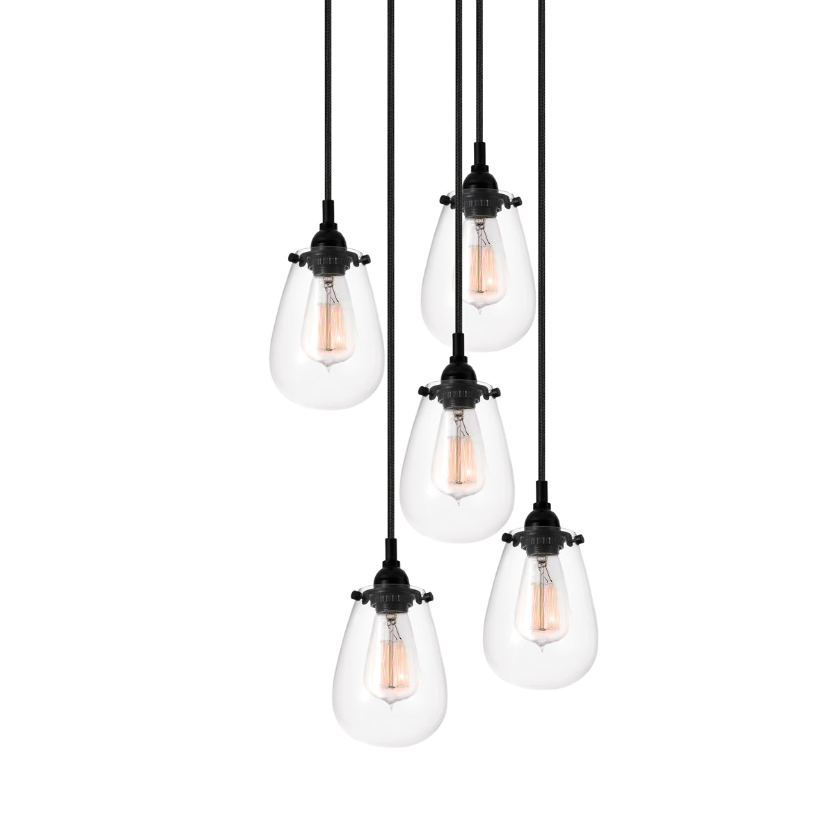 Sonneman - 4295.25 - Five Light Pendant - Chelsea - Satin Black