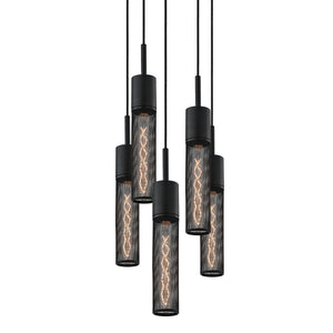 Sonneman - 4941.97-5 - Five Light Pendant - Urban Edge - Textured Black