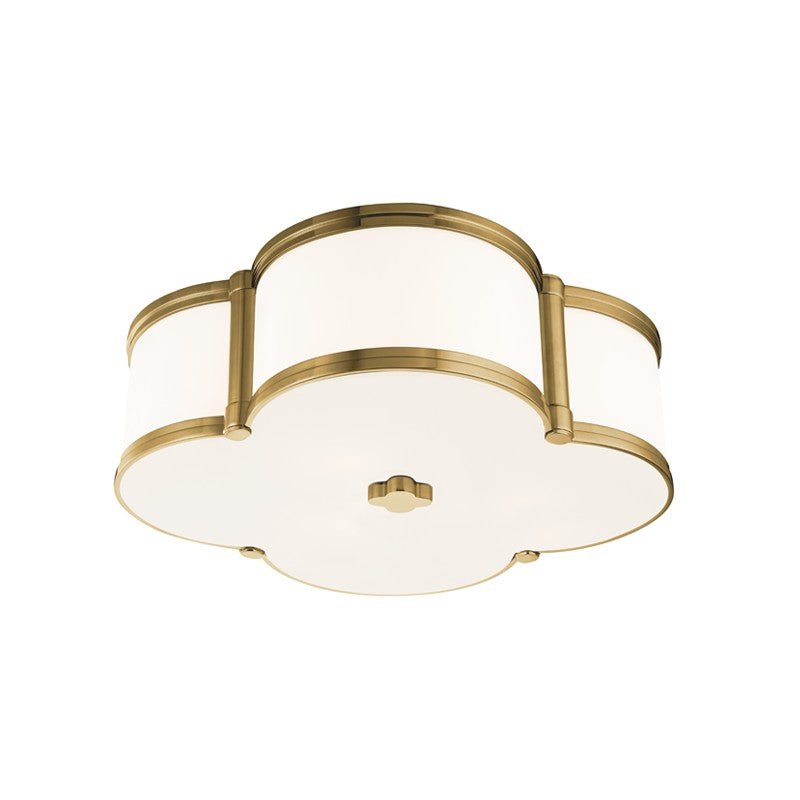 Hudson Valley - 1216-AGB - Three Light Flush Mount - Chandler - Aged Brass