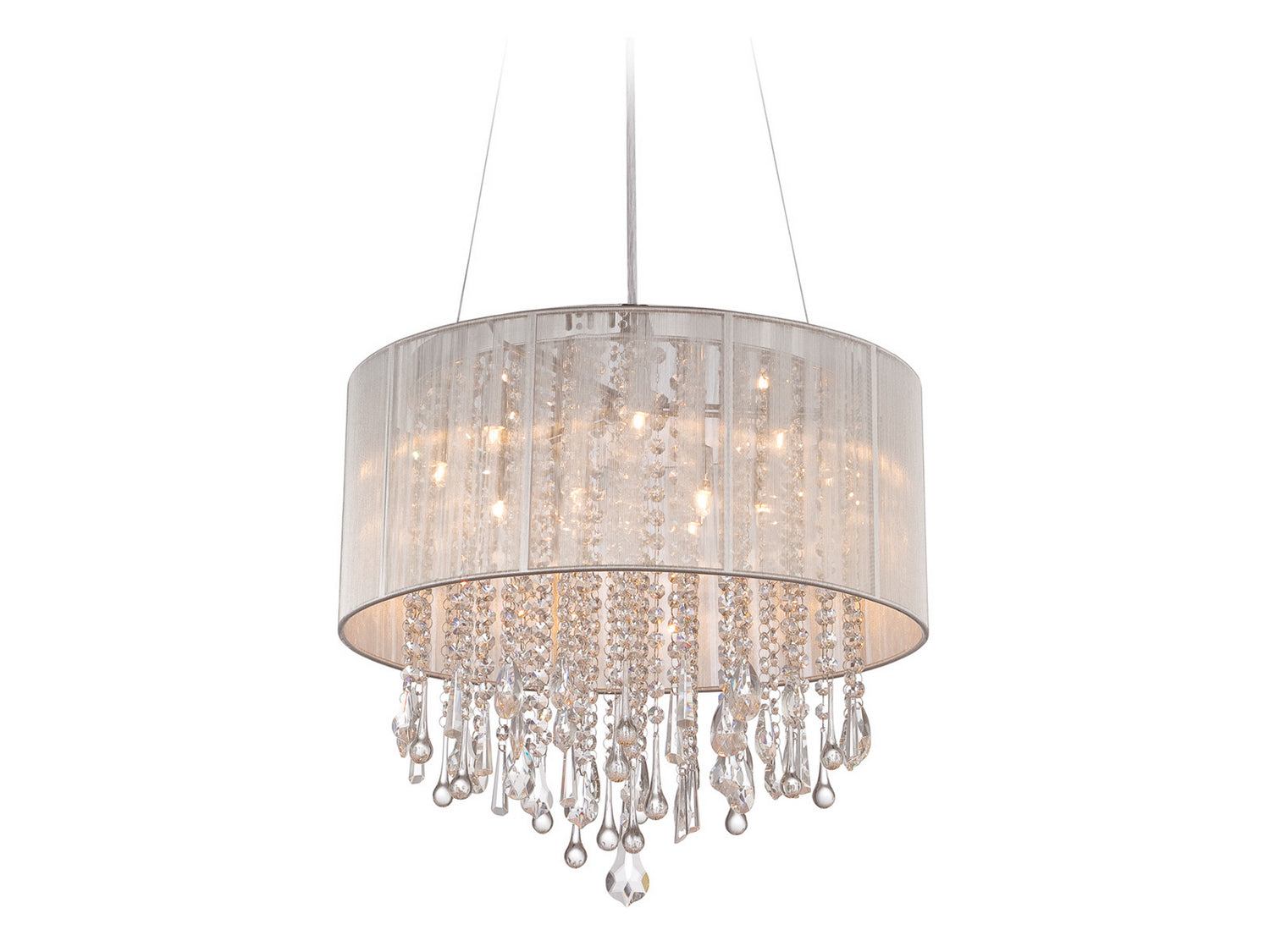 Avenue Lighting - HF1500-SLV - 12 Light Dual Mount/Flush & Hanging - Beverly Dr. - Silver Silk String