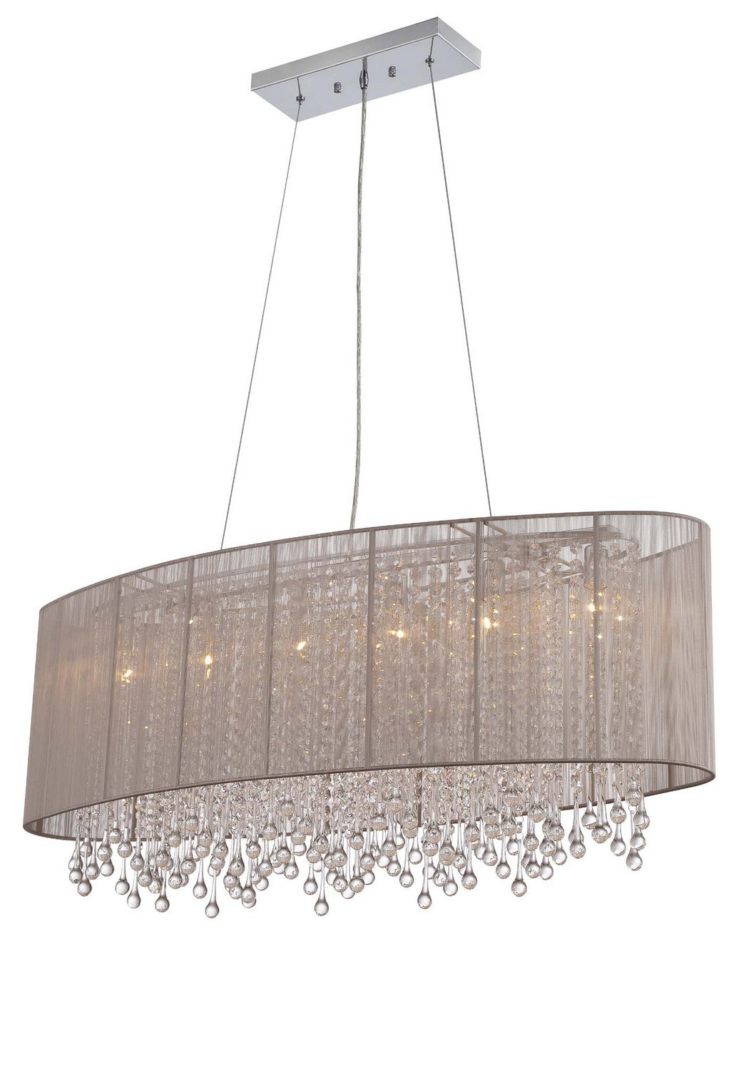 Avenue Lighting - HF1503-TP - Six Light Chandelier - Beverly Dr. - Taupe Silk String