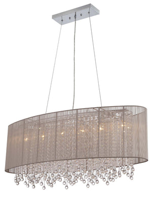 Avenue Lighting - HF1503-TP - Six Light Chandelier - Beverly Dr. - Taupe Silk String