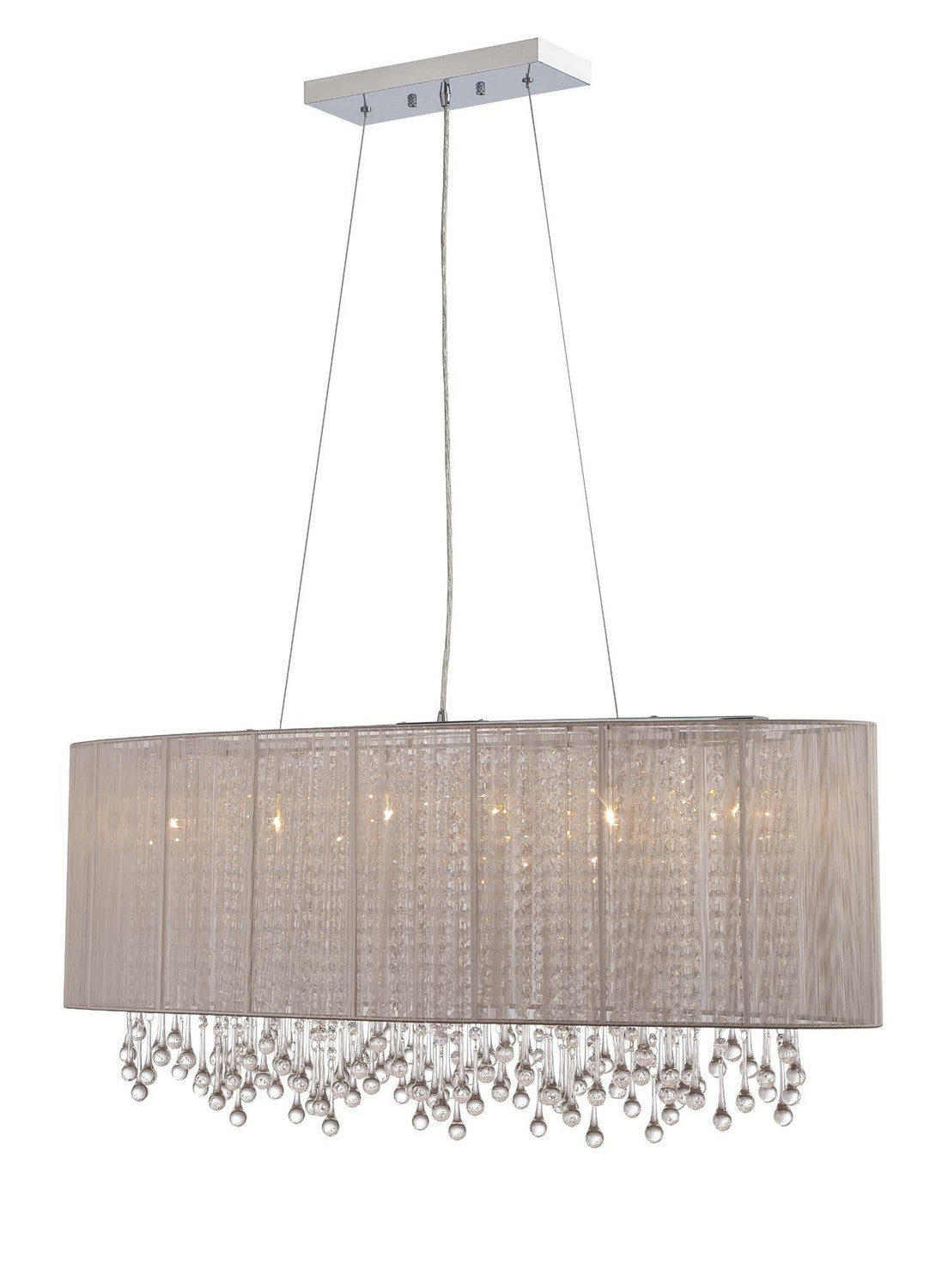 Avenue Lighting - HF1503-TP - Six Light Chandelier - Beverly Dr. - Taupe Silk String