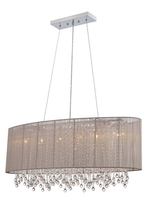 Avenue Lighting - HF1503-TP - Six Light Chandelier - Beverly Dr. - Taupe Silk String