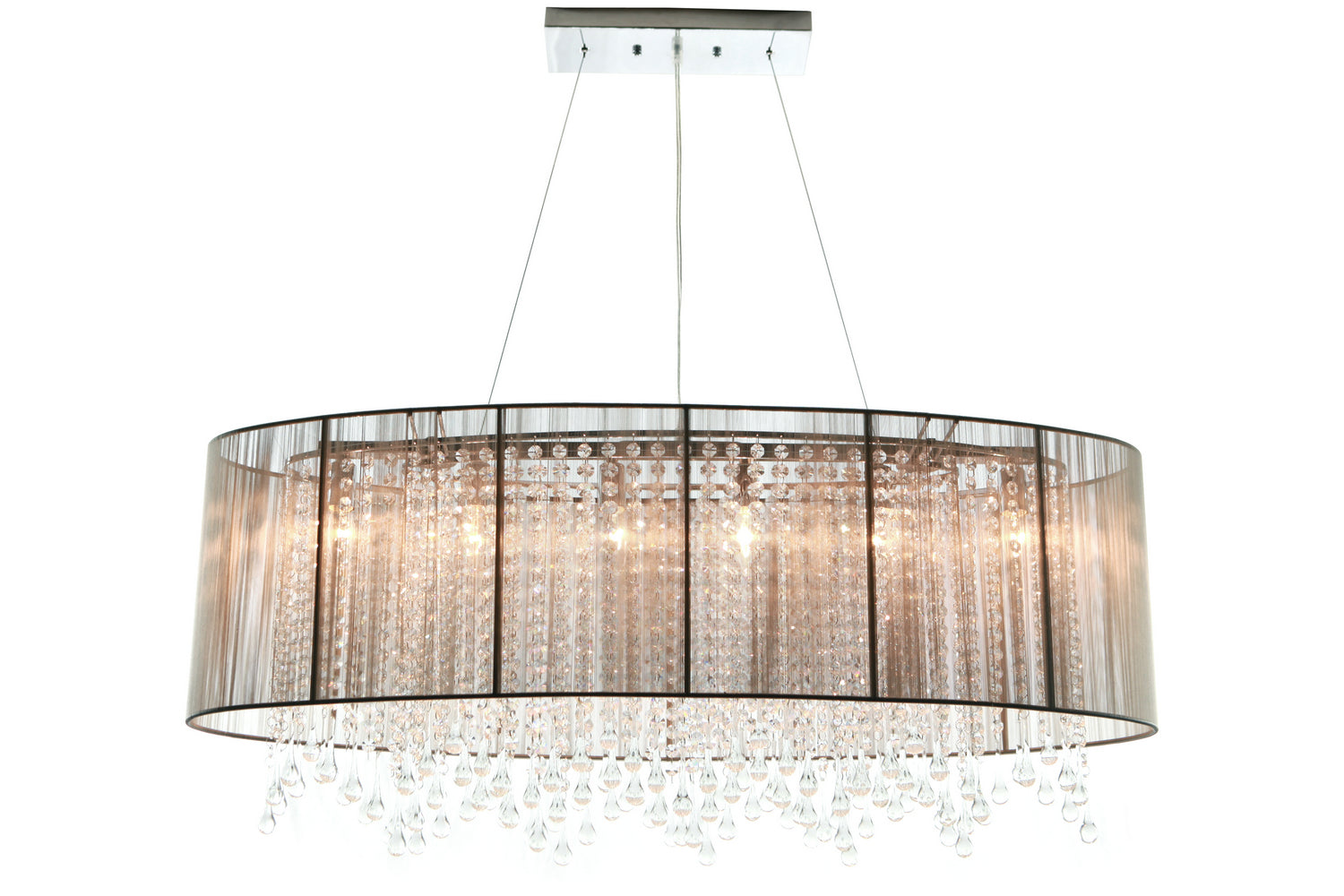 Avenue Lighting - HF1503-TP - Six Light Chandelier - Beverly Dr. - Taupe Silk String