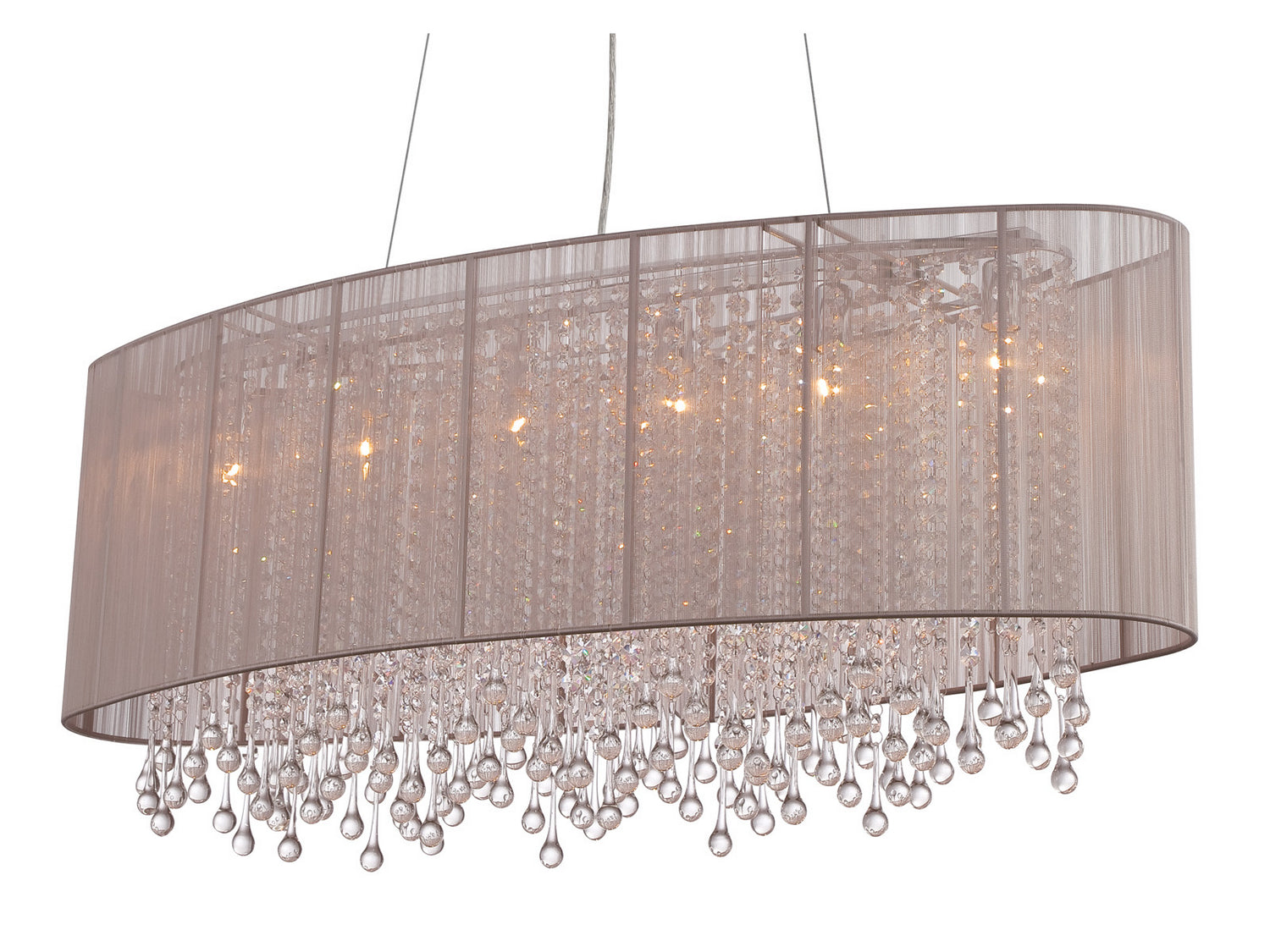 Avenue Lighting - HF1503-TP - Six Light Chandelier - Beverly Dr. - Taupe Silk String