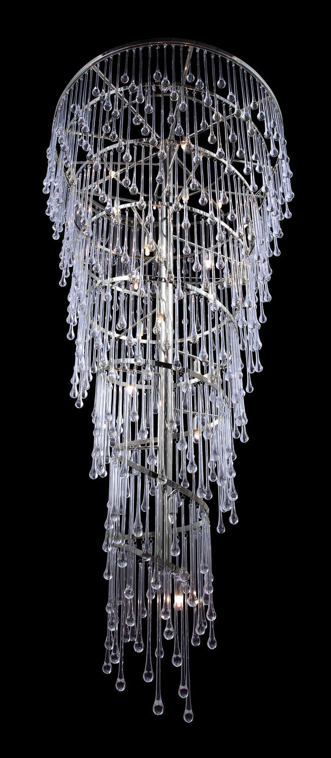 Avenue Lighting - HF1805-PN - 29 Light Chandelier - Hollywood Blvd. - Polish Nickel / Clear Glass Tear Drops