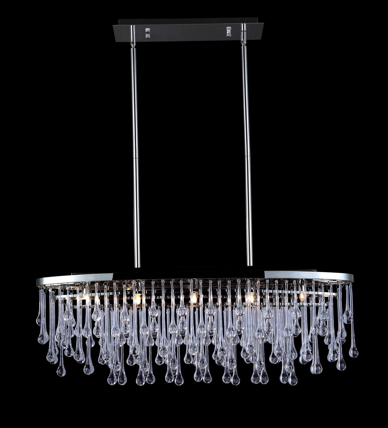 Avenue Lighting - HF1806-PN - Five Light Chandelier - Hollywood Blvd. - Polish Nickel / Clear Glass Tear Drops