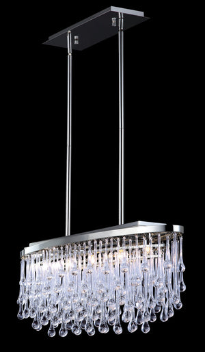 Avenue Lighting - HF1806-PN - Five Light Chandelier - Hollywood Blvd. - Polish Nickel / Clear Glass Tear Drops