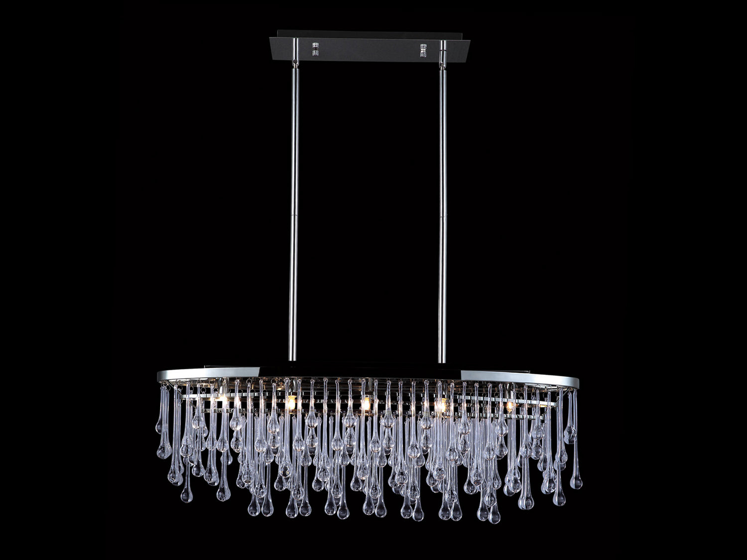 Avenue Lighting - HF1806-PN - Five Light Chandelier - Hollywood Blvd. - Polish Nickel / Clear Glass Tear Drops