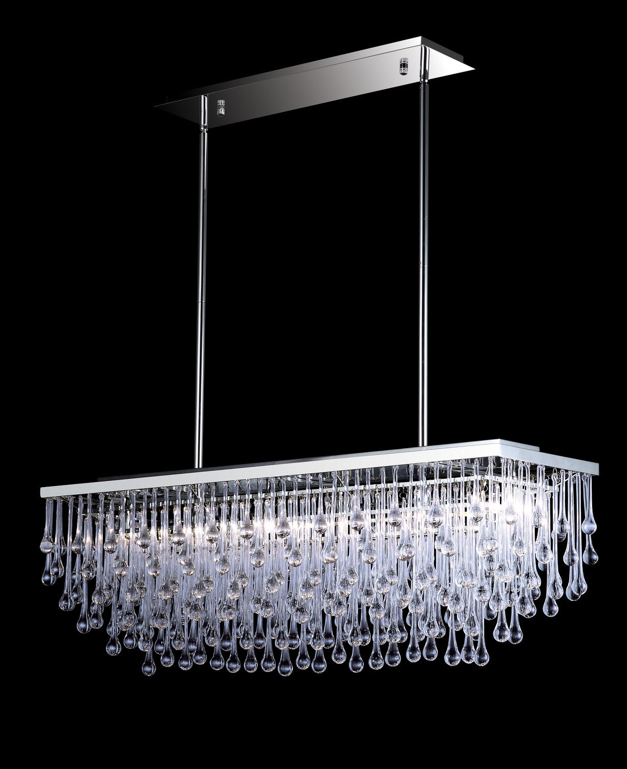 Avenue Lighting - HF1807-PN - Six Light Chandelier - Hollywood Blvd. - Polish Nickel / Clear Glass Tear Drops