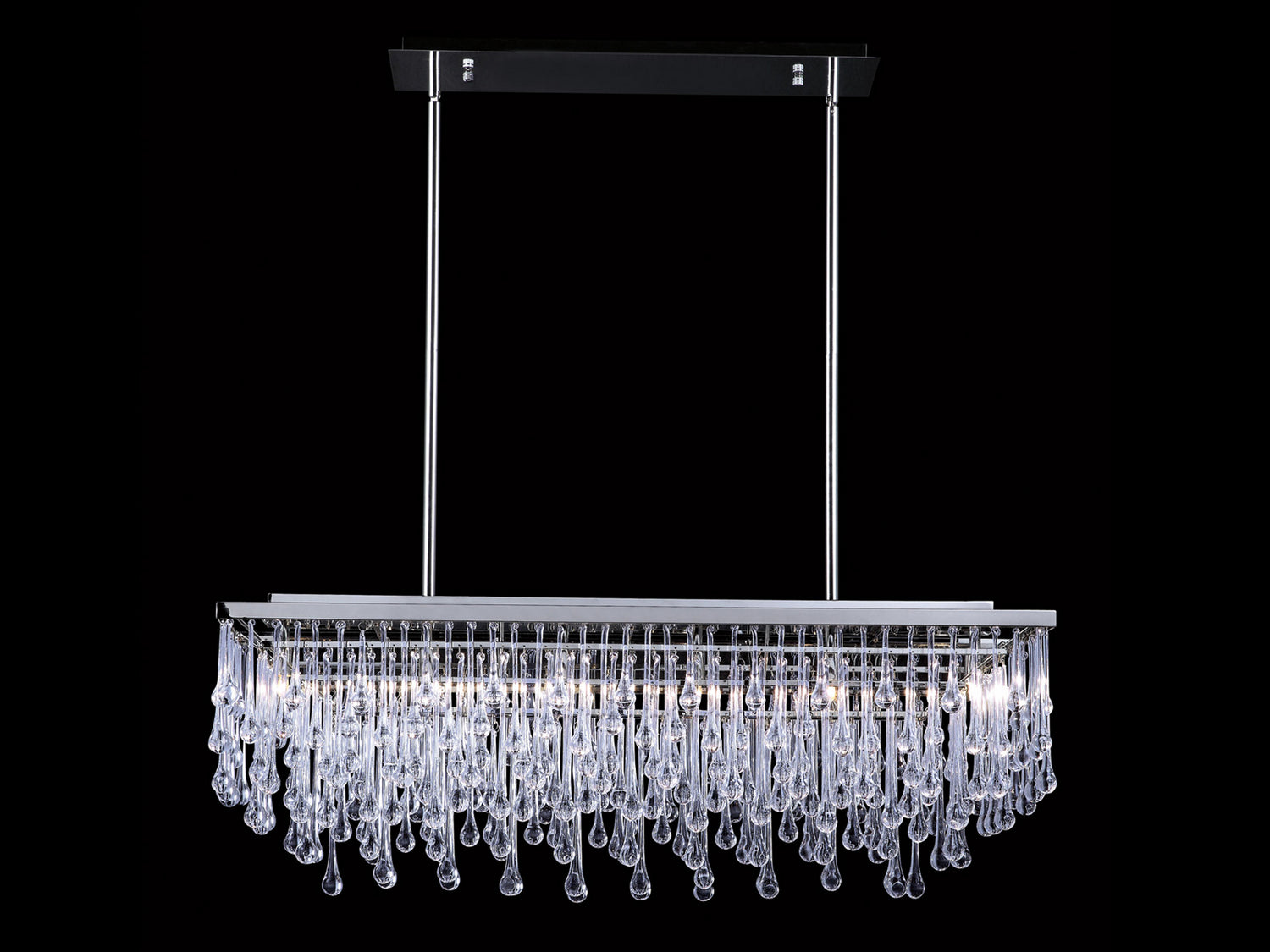 Avenue Lighting - HF1807-PN - Six Light Chandelier - Hollywood Blvd. - Polish Nickel / Clear Glass Tear Drops