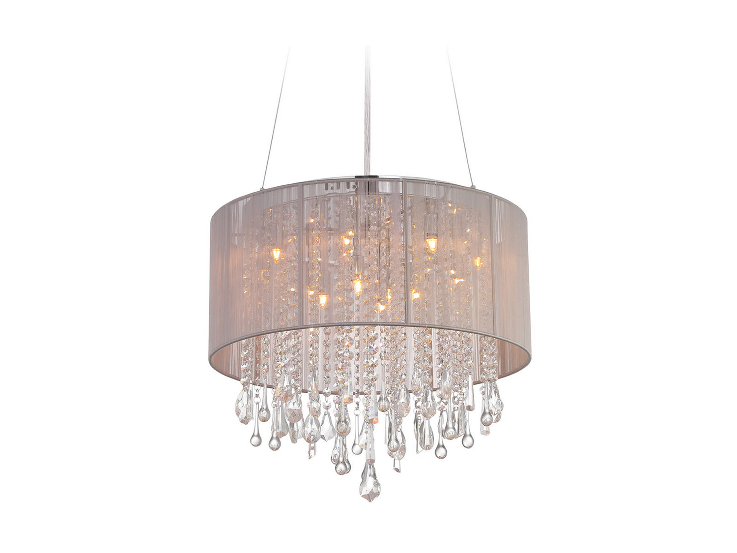 Avenue Lighting - HF1502-TP - 12 Light Dual Mount/Flush & Hanging - Beverly Dr. - Taupe Silk String