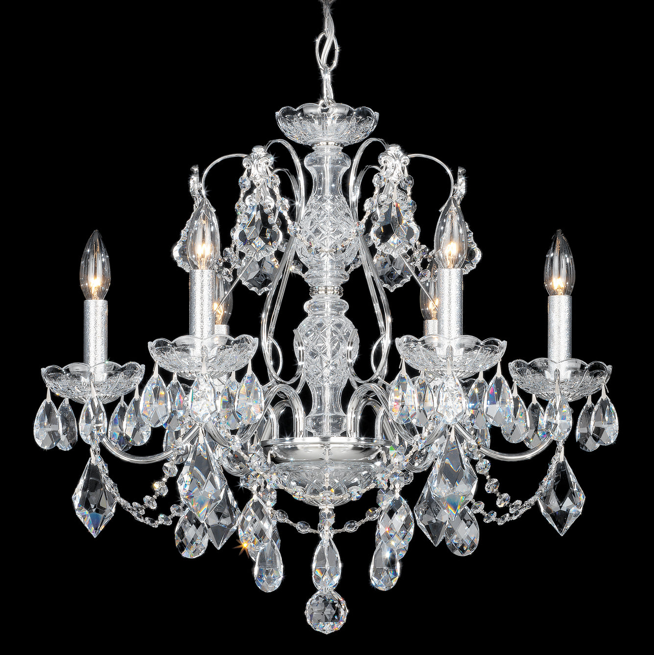 Schonbek - 1705-40 - Six Light Chandelier - Century - Polished Silver