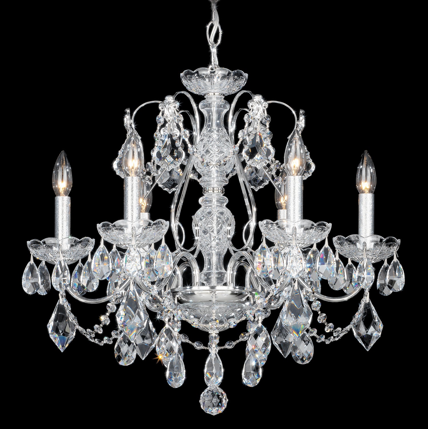 Schonbek - 1705-40 - Six Light Chandelier - Century - Silver