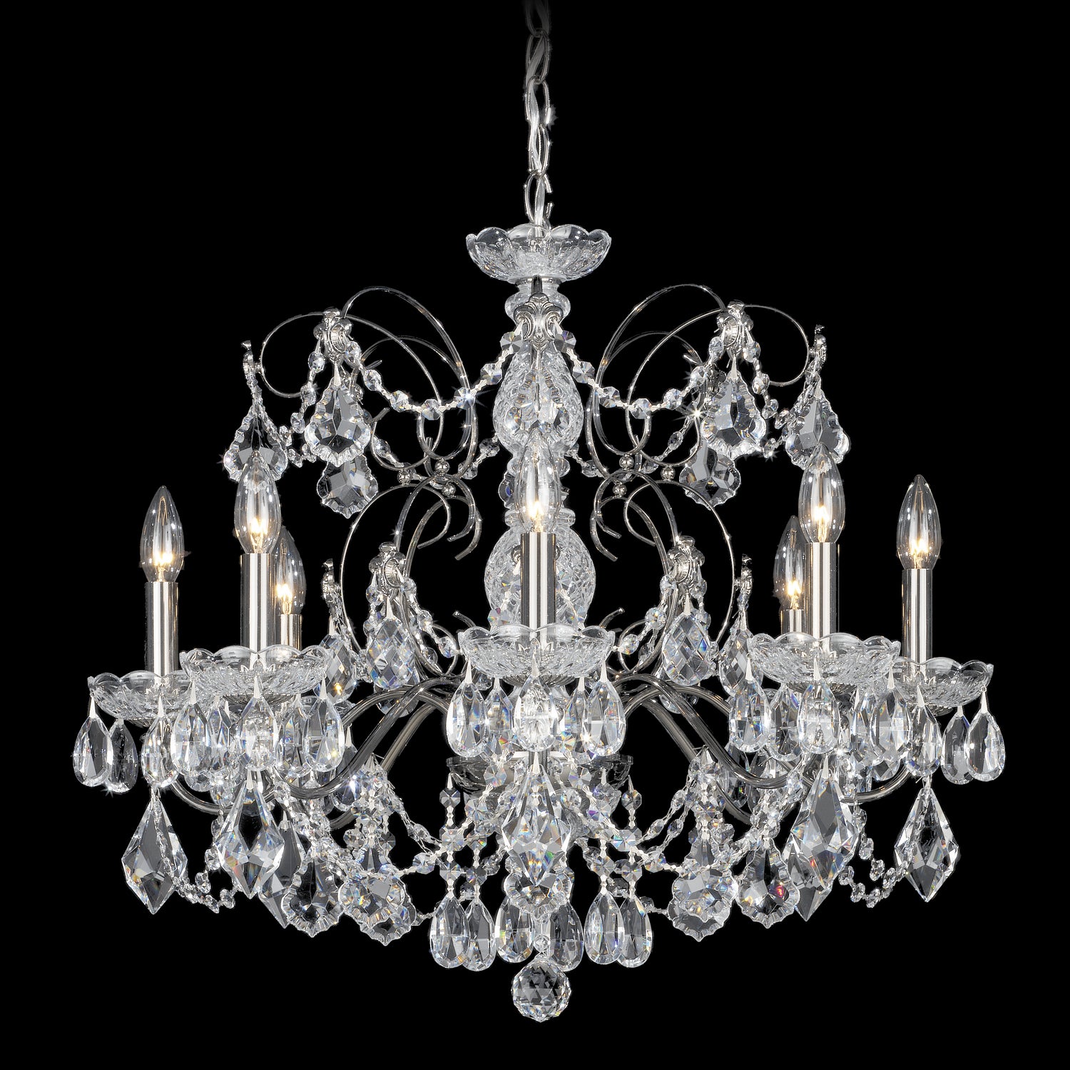 Schonbek - 1707-49 - Eight Light Chandelier - Century - Black Pearl