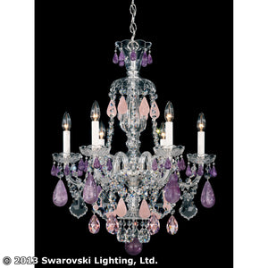 Schonbek - 5535AM - Six Light Chandelier - Hamilton Rock Crystal - Polished Silver