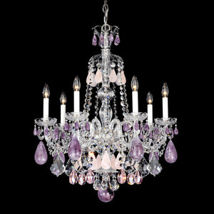 Schonbek - 5536AM - Seven Light Chandelier - Hamilton Rock Crystal - Polished Silver