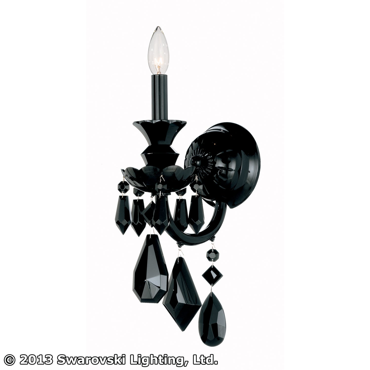 Schonbek - 5701BK - One Light Wall Sconce - Hamilton - Jet Black