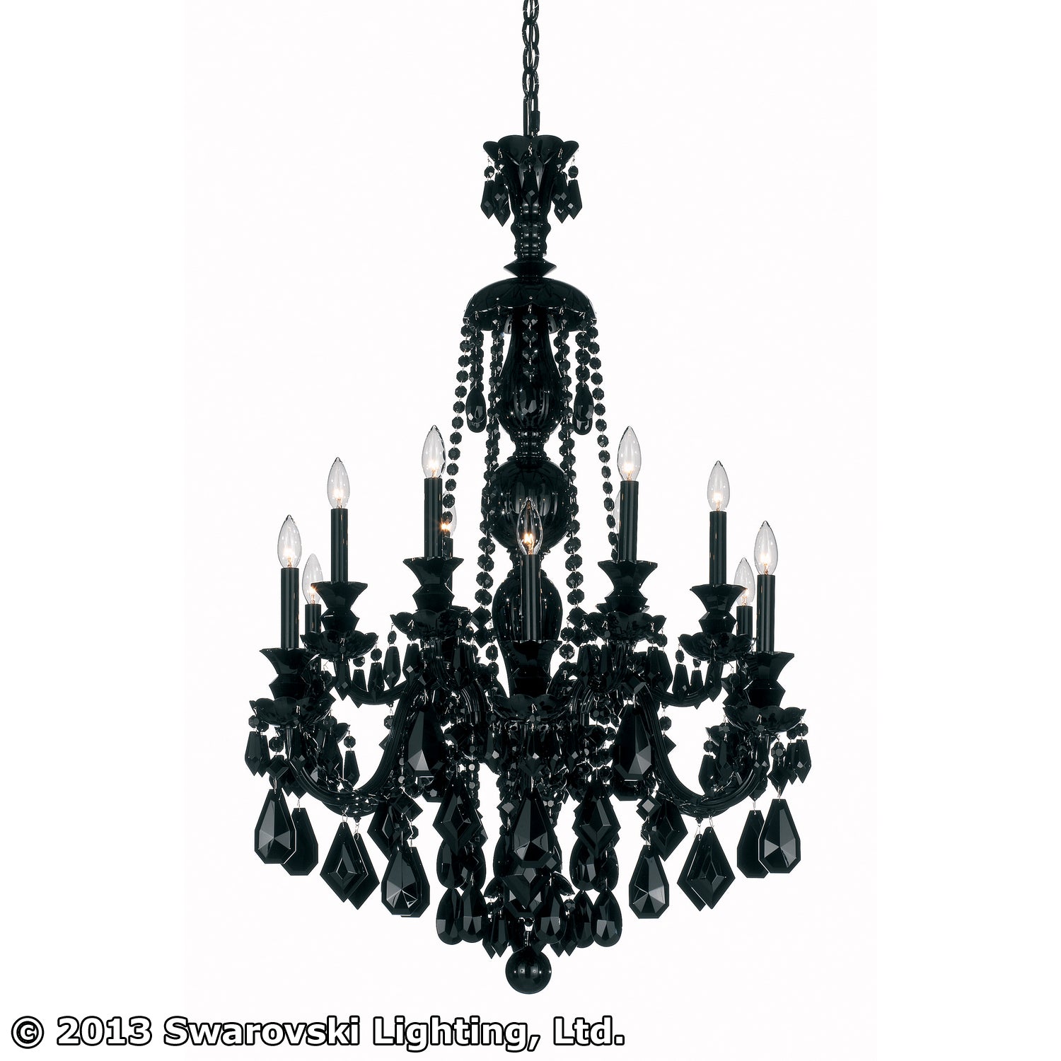 Schonbek - 5708BK - 12 Light Chandelier - Hamilton - Jet Black