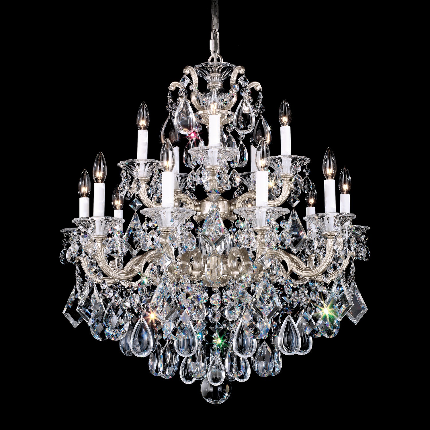 Schonbek - 5075-48 - 15 Light Chandelier - La Scala - Antique Silver