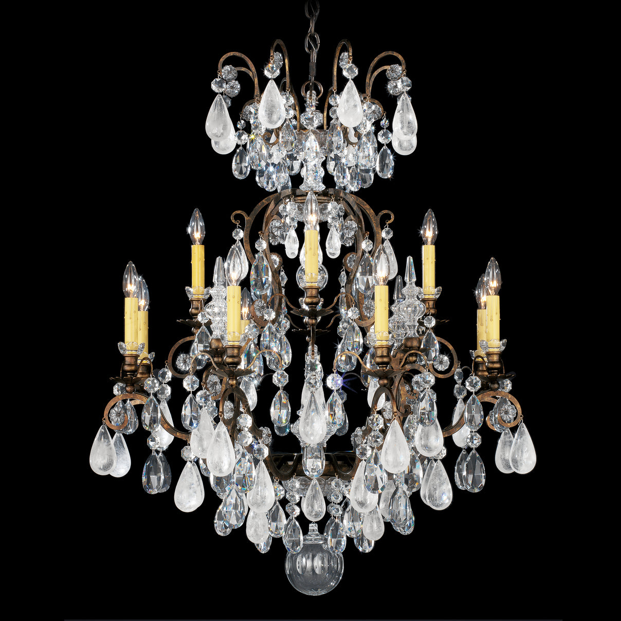 Schonbek - 3572-76CL - 13 Light Chandelier - Renaissance Rock Crystal - Heirloom Bronze