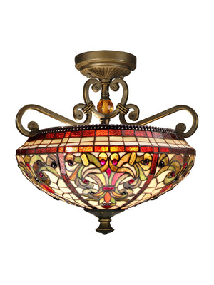 Dale Tiffany - TH13090 - Two Light Semi Flush Mount - Baroque - Antique Golden Bronze