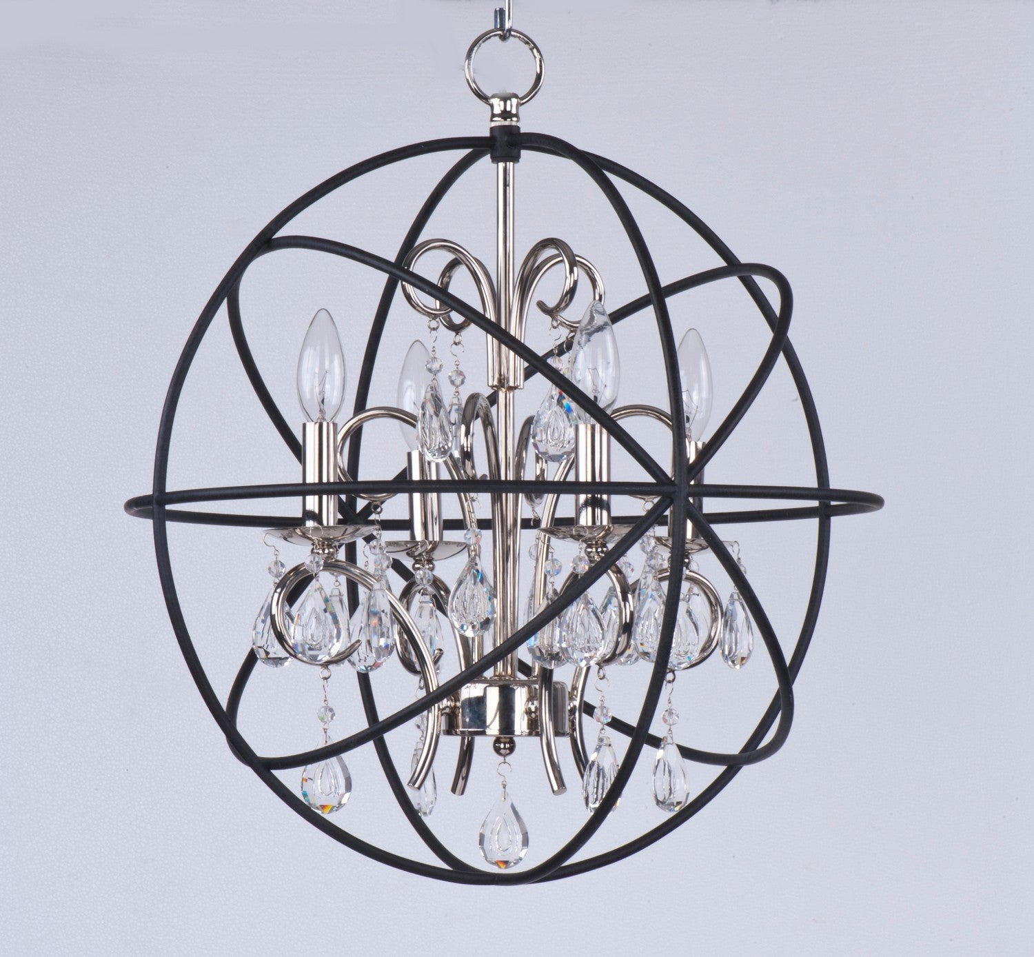 Maxim - 25142ARPN - Four Light Pendant - Orbit - Anthracite / Polished Nickel