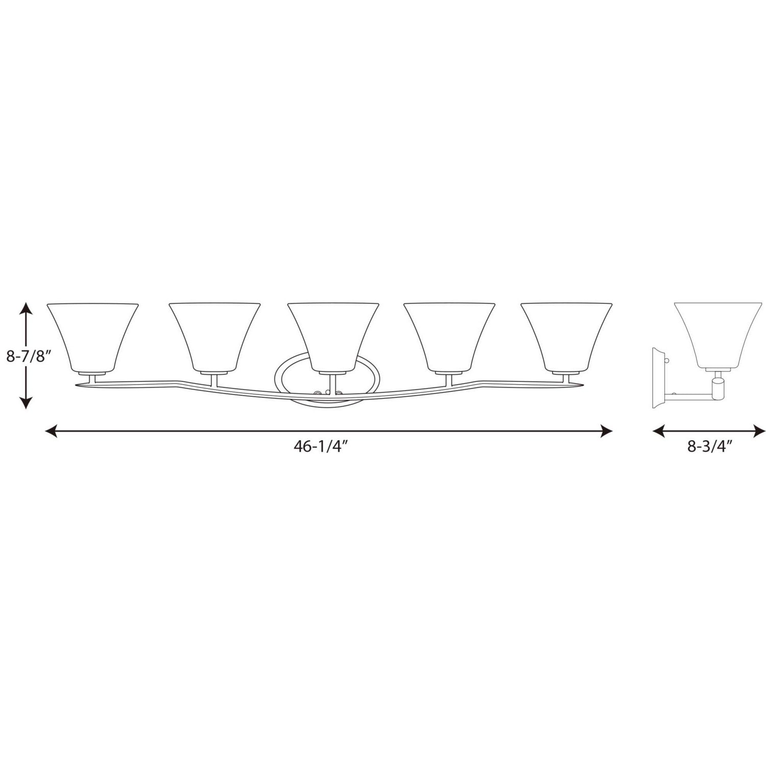 Progress Lighting - P2016-09 - Five Light Bath Bracket - Bravo - Brushed Nickel