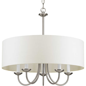 Progress Lighting - P4217-09 - Five Light Chandelier - Drum Shade - Brushed Nickel