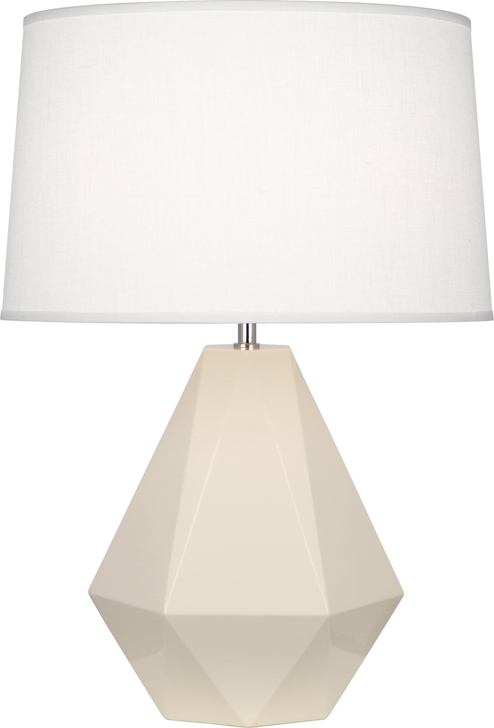 Robert Abbey - 930 - One Light Table Lamp - Delta - Bone Glazed Ceramic w/Polished Nickel